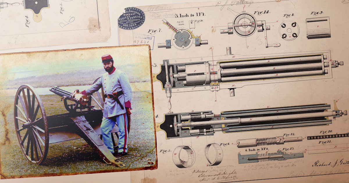 Vynález Richarda Gatlinga: Kulomet s klikou, který změnil historii válek